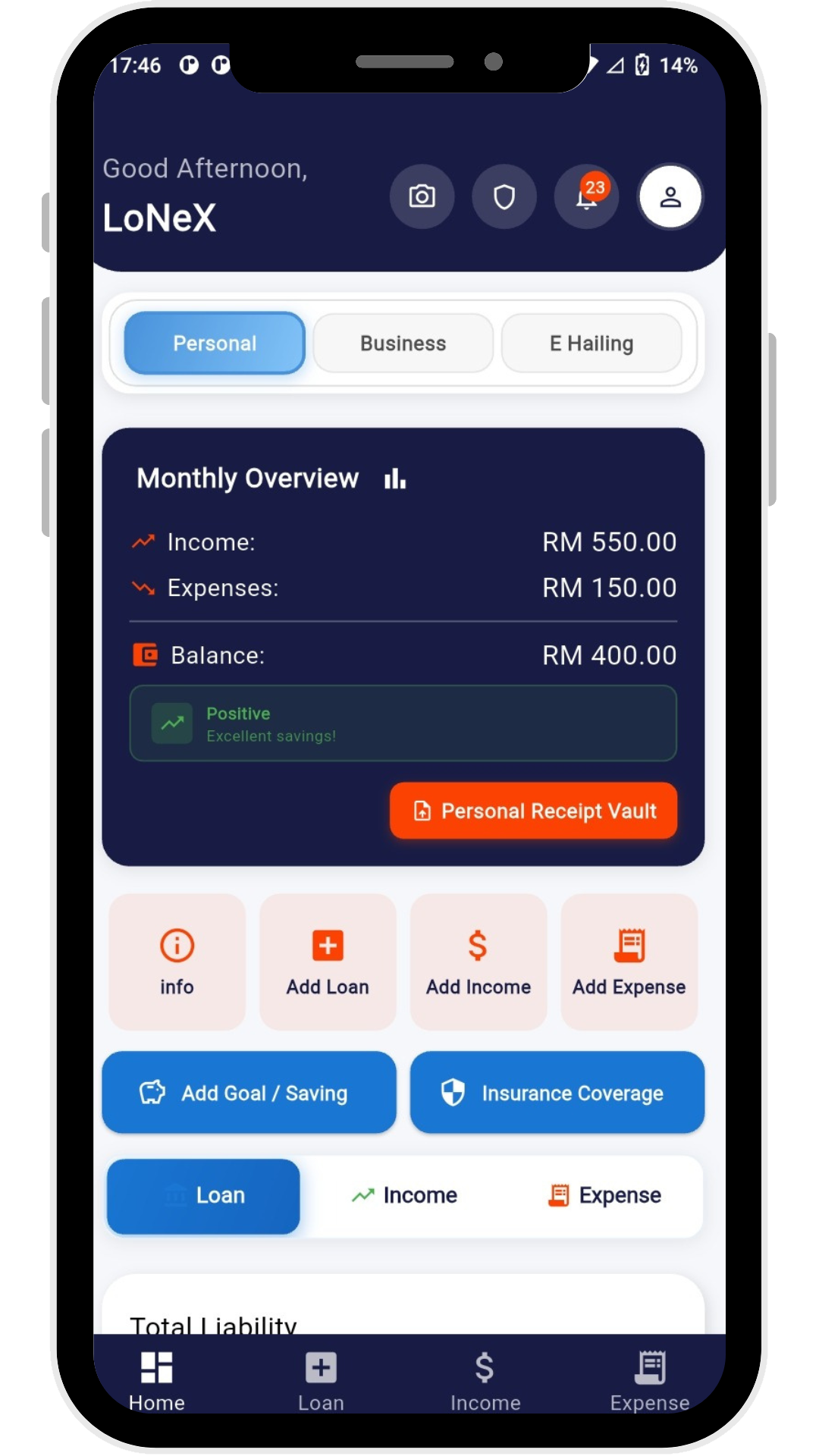 LoNeX App Screenshot